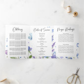 Wildflower Foto Begrafenisprogramma Drieluik Uitnodiging (Binnen)