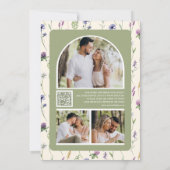 Wildflower Foto QR Code Cream Wedding Save The Date (Achterkant)