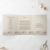 Wildflower  Foto Tri-Fold Uitvaartprogramma  Drieluik Aankondiging (Binnen)