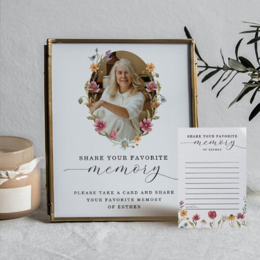 Wildflower Funeral Share a Memory Sign Advieskaart