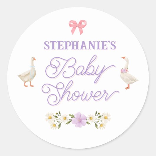 Wildflower ganzen Waterverf Baby shower Ronde Sticker (Voorkant)