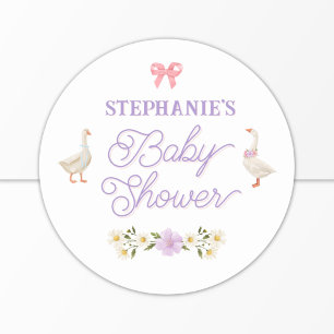 Wildflower ganzen Waterverf Baby shower Ronde Sticker