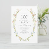 Wildflower Garden 100e verjaardagsfeestje Waterver Kaart (Staand voorkant)