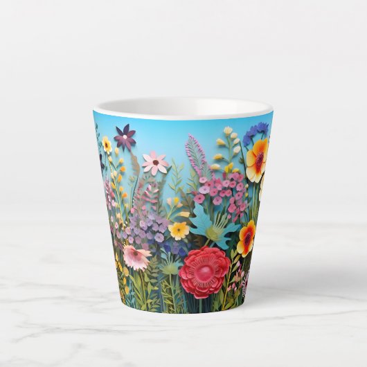Wildflower Garden Coffee Mok – Bright Blue Sky De (Voorkant)