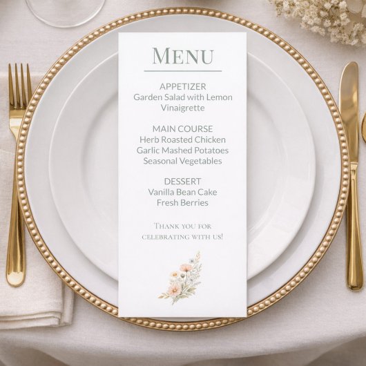 Wildflower Garden Event Menu