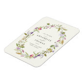 Wildflower Garden krans bruiloft Save the Date Magneet (Linkerzijde)