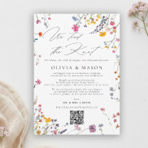 Wildflower Garden Modern Chic Wedding Announcement