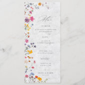 Wildflower Garden Modern Floral Ivory Chic Wedding Menu (Voorkant)
