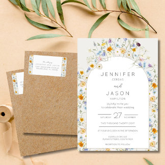 Wildflower Garden Spring Wedding Retouradres Etiket