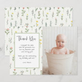 Wildflower Garden Verjaardagsfoto Dank u Kaart (Voorkant / Achterkant)