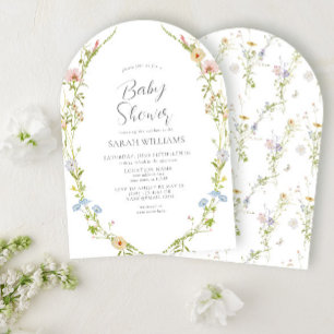 Wildflower Garden  Waterverf Baby shower Kaart