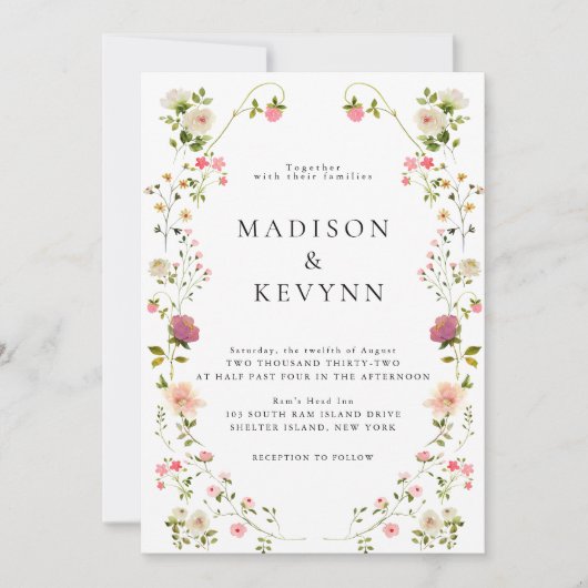Wildflower Garden Wedding Invitation (Devant)