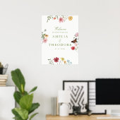 Wildflower Garden Wedding Welcome Poster (Thuiskantoor)