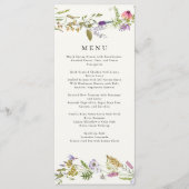 Wildflower Garden Wreath Greenery Wedding Menu (Voorkant)