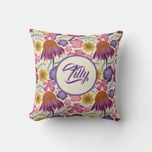 Wildflower gepersonaliseerde tuin Baby shower Kussen
