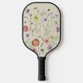 Wildflower geperste bloemen Waterverf Bloemen Pickleball Paddle (Voorkant)