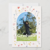 Wildflower graduation invitation kaart (Voorkant)