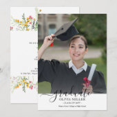 Wildflower Graduation Party Foto Aankondiging (Voorkant / Achterkant)