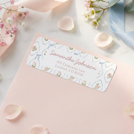 Wildflower Graduation Party Return Address Etiket