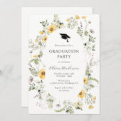 Wildflower Graduation Party Uitnodiging (Voorkant / Achterkant)