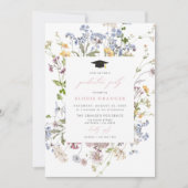 Wildflower Graduation Party Uitnodiging grillig (Voorkant)