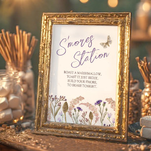 Wildflower gras waterverf herfst bruiloft's mores perfect poster