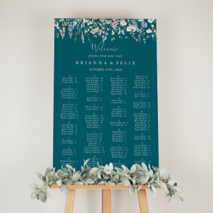 Wildflower Green Alfabetische Zitting Grafiek Poster