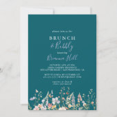 Wildflower Green Brunch en Bubbly Vrijgezellenfees Kaart (Voorkant)