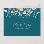 Wildflower Green Menu Choice RSVP Briefkaart (Voorkant)