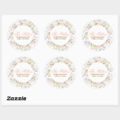Wildflower Greenery Retouradres Ronde Sticker (Vel)