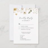 Wildflower grillige Boho moderne krans bruiloft RSVP Kaartje (Voorkant)