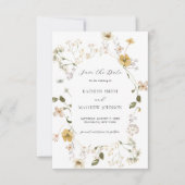 Wildflower grillige Boho moderne krans bruiloft Save The Date (Voorkant)