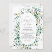 Wildflower groen begrafenismonument kaart (Voorkant)