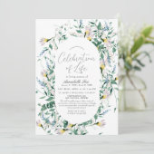 Wildflower groen begrafenismonument kaart (Staand voorkant)