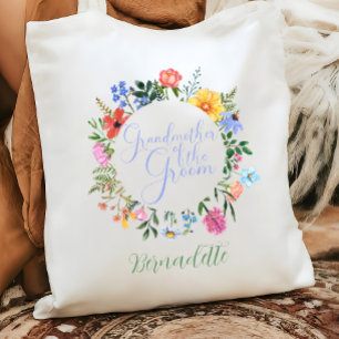 Wildflower Grootmoeder van de bruidegom bruiloft Tote Bag