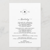 Wildflower Hand-getrokken Monogram Bruiloft Route Programma (Achterkant)