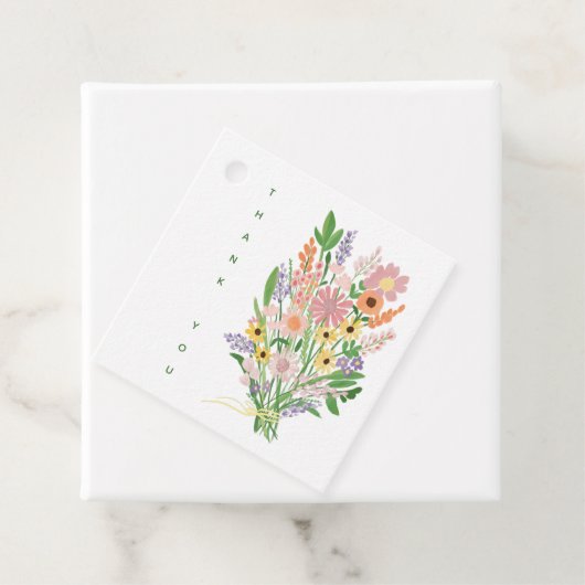 Wildflower Handbeschilderd Aangepast Baby shower Bedankjes Labels (In situ)