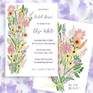 Wildflower Handbeschilderd Sweet Custom Vrijgezell Kaart