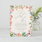 Wildflower Handscript Nothing Fancy Just Love   Kaart (Staand voorkant)