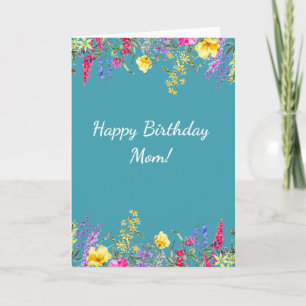 Wildflower Happy Birthday Mom Kaart