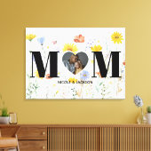 Wildflower Hart Fotonaam Moederdag Canvas Afdruk (Insitu (Woonkamer))