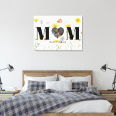 Wildflower Hart Fotonaam Moederdag Canvas Afdruk (Insitu (Slaapkamer))
