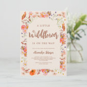 Wildflower Herfst Baby shower Kaart (Staand voorkant)