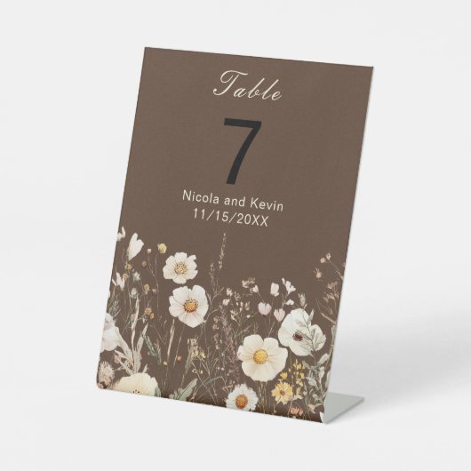 Wildflower Herfst Herfst Bloemenbruiloft Reclamebord Met Voetstuk (Voorkant)