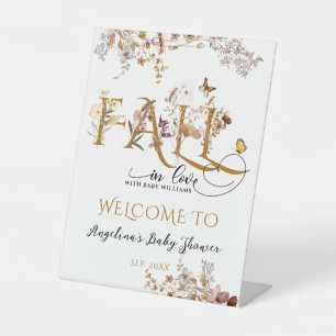 Wildflower Herfst in Liefde Elegant Baby shower we Reclamebord Met Voetstuk