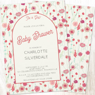 Wildflower Het is een meisje Baby shower Kaart