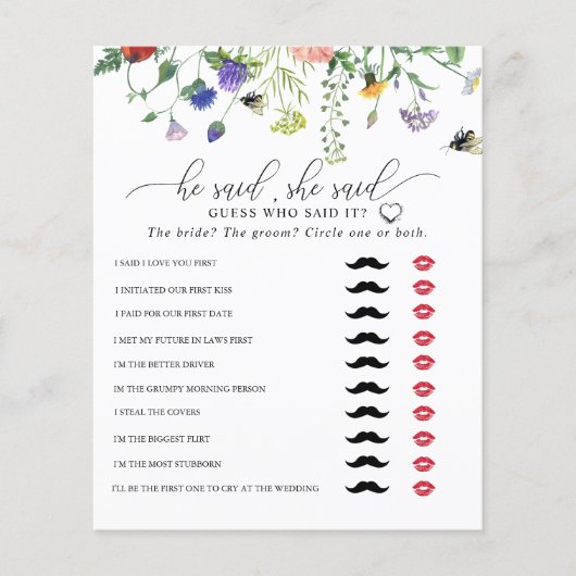 Wildflower Hij zei dat ze zei | Vrijgezellenfeeste (Voorkant)