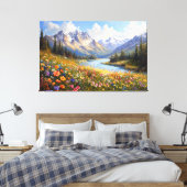 Wildflower Hillside met uitzicht op Crystal River Canvas Afdruk (Insitu (Slaapkamer))