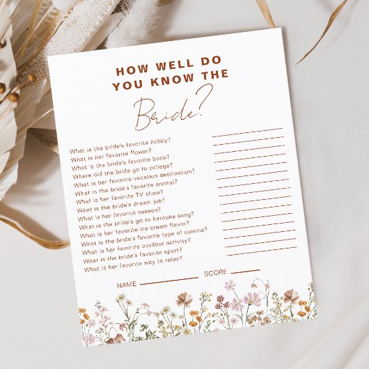 Wildflower Hoe goed ken je de bruid? Flyer