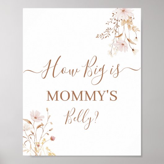 Wildflower Hoe groot is het buikteken van mama Poster (Voorkant)
